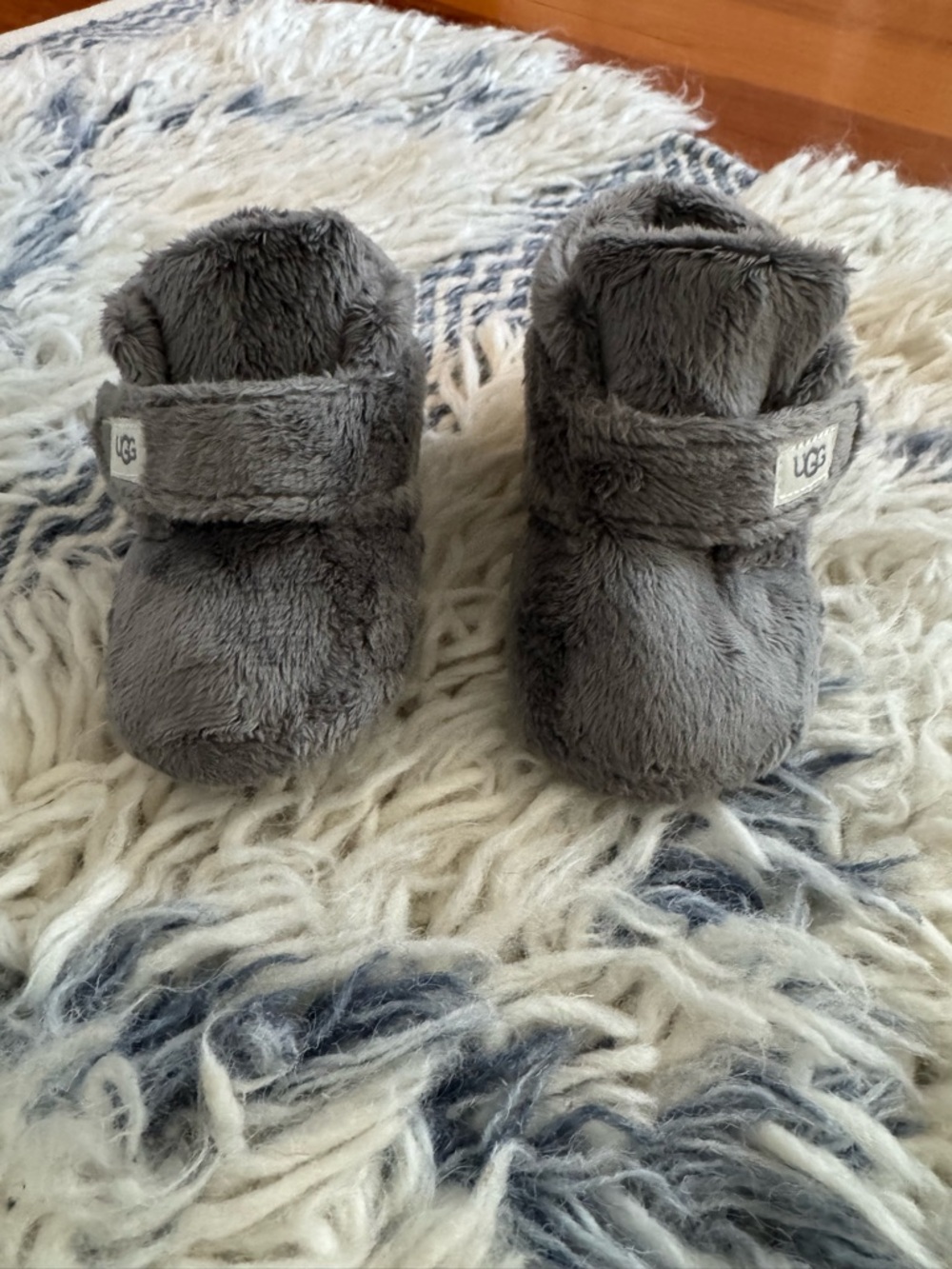 UGG Kids Gray Plush Fuzzy Booties